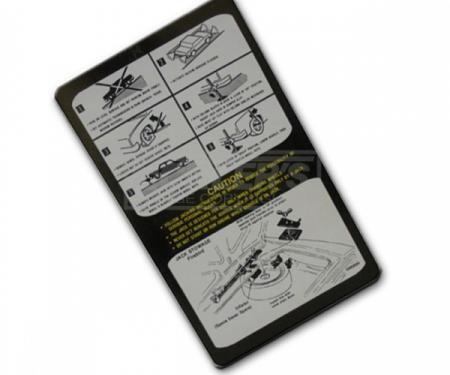 Firebird Jack Instruction Decal With Space Saver 1976-1978