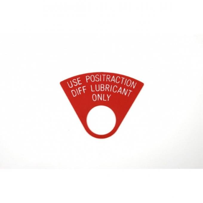 Camaro Positraction Differential Lubricant Tag, 1967