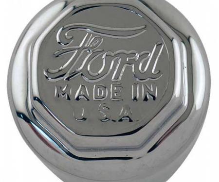 Model T Ford Hub Cap For Wood Wheels, Chrome, Ford Script, TT Truck Front Wheels