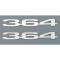 Camaro Cowl Induction Hood Emblems, 364ci, Stainless Steel