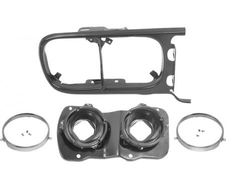 Firebird Headlamp Mounting Bucket and Bezel Assembly, Left,1969
