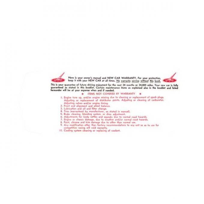 Owner's Manual Envelope - Falcon