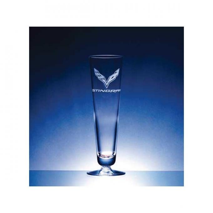 Corvette Crystal 12.5 Ounce Elegante Pilsner Glass Set Of Four by Luigi Bormioli for C7 Corvettes