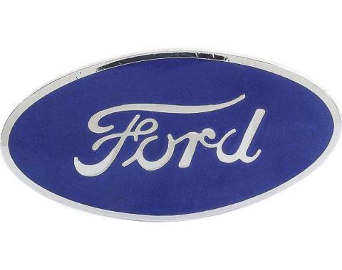 Step Plate Emblem - Blue On Chrome - Ford