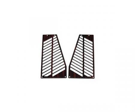 Corvette Coupe Speaker Covers, Rear, Burlwood, 1990-1996