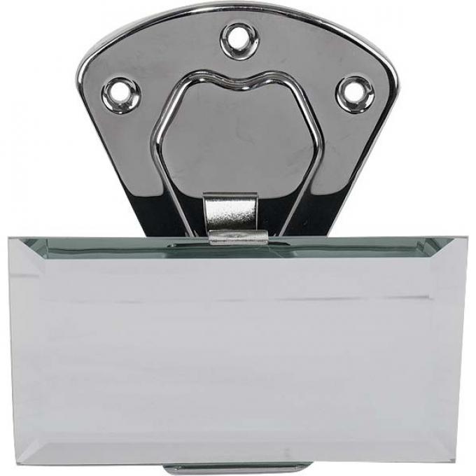 Model A Ford Inside Rear View Mirror Assembly - Closed CarsOnly - Stainless Steel - With Beveled Glass