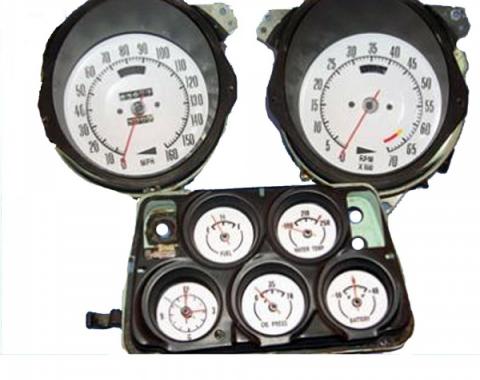 Chevrolet® Corvette White Face Gauges Overlay, 1968-1977