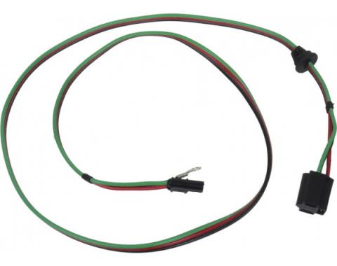 Headlight Socket Wire - Left - 24 - Flat PVC Wire - With Full Length Ground Wire - With Grommet - Mercury