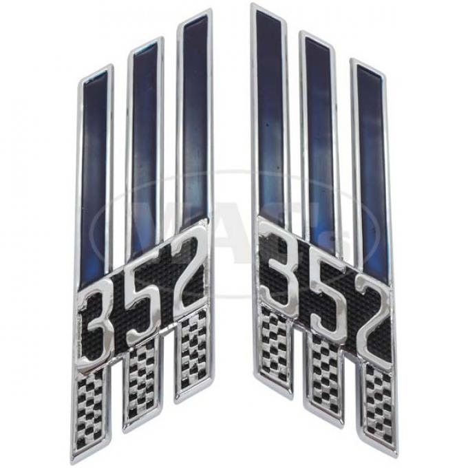 Fender Ornament - 352 3-Bar Emblem - Die-Cast Chrome