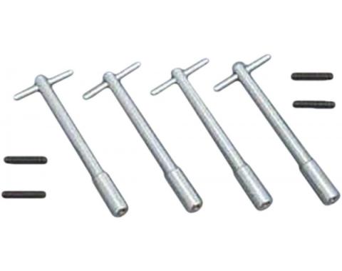 Full Size Chevy Valve Cover Wing Bolt Set, Chrome, 1958-1972