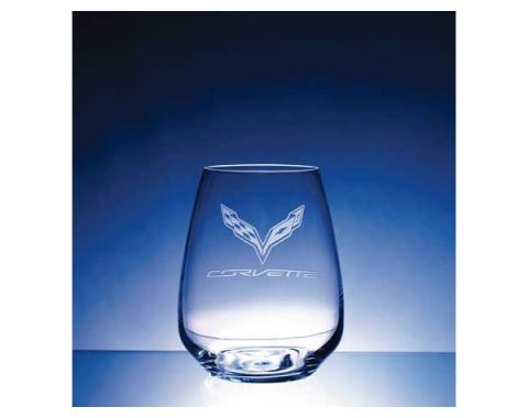 Corvette Crystal Atelier Stemless Riesling 14 Ounce Glass by Luigi Bormioli - C7 Corvette Designs | Corvette Crystal Atelier Stemless Riesling 14 Ounce Glass by Luigi Bormioli, Flags With Stingray - C7 Corvette Design