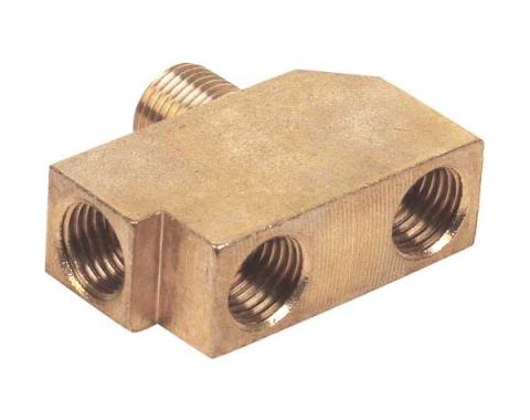 Ford Thunderbird Brake Line Connector, Brass, Threads Into The Master Cylinder, 1961-64
