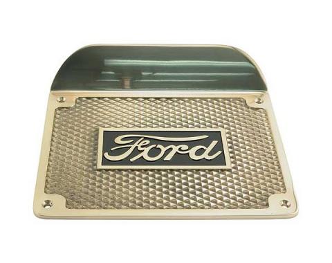 Model T Ford Running Board Step Plate - Highly Polished Brass - Ford Script - 6-1/2 X 8-1/2
