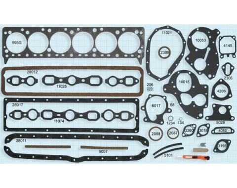 GMC Truck Engine Gasket Set, 228, 236, 248, 270 CI, 1947-1962