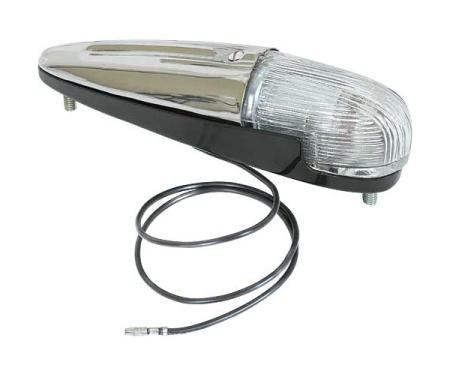 Parking Light Assembly - Glass Lens - Stainless & Gloss Black Housing - Ford Passenger