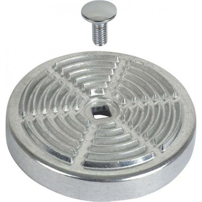 Model A Ford Step Plate - Cast Aluminum - For Rear Fender Or Bumper - Round