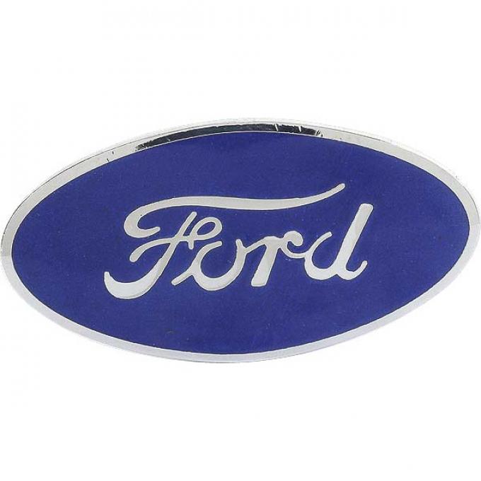 Step Plate Emblem - Blue On Chrome - Ford