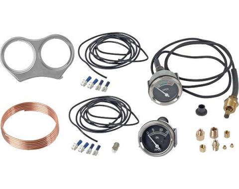Model A Ford Oil Pressure & Temperature Gauge Kit - Fits Round Speedometer - Mid 1930-1931