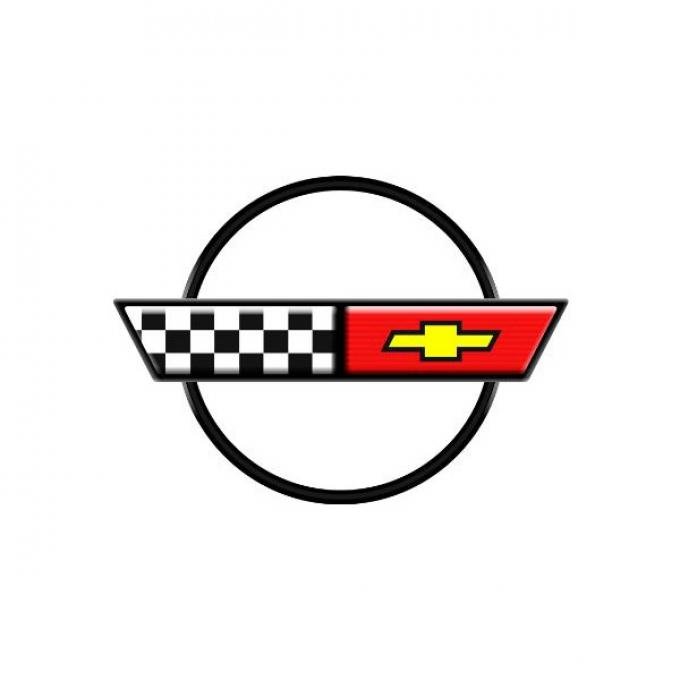 Corvette Decal, Crossed Flags, 1984-1990