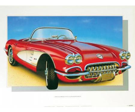 1960 Corvette Roman-Red Print By Hugo Prado