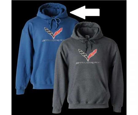 Corvette Stingray Marine Blue Hooded Sweatshirt