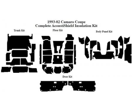 Camaro Insulation, QuietRide, AcoustiShield, Complete Kit, Coupe, T-Top, 1993-2002