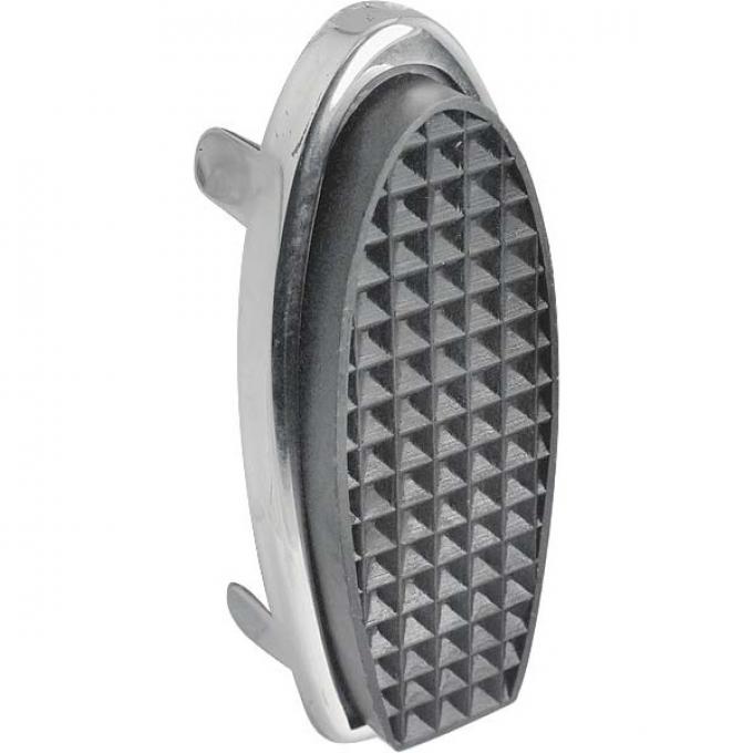 Model A Ford Brake Or Clutch Pedal Pad - Rubber Insert WithChrome Frame - Fulton Accessory Style