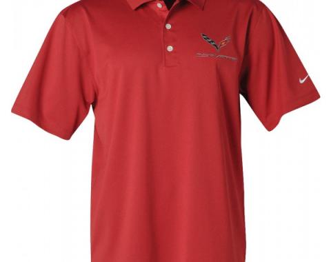 Corvette C7 Polo, Men's Nike Dri Fit, Red