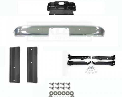 Chevy or GMC Truck Rear Bumper Kit, Chrome, Show Quality, Stepside, 2WD, 1967-1972