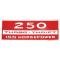 Camaro Valve Cover Decal, 250 Turbo Thrift 155 Horsepower, 1967-1969