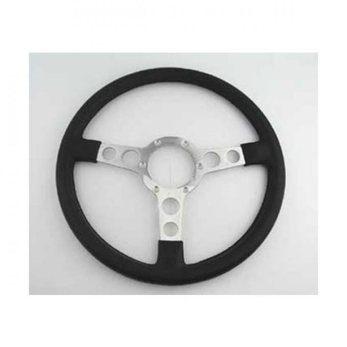 Firebird Trans Am Formula Steering Wheel, Thin Grip, Black With Silver Spokes, 1970-1976