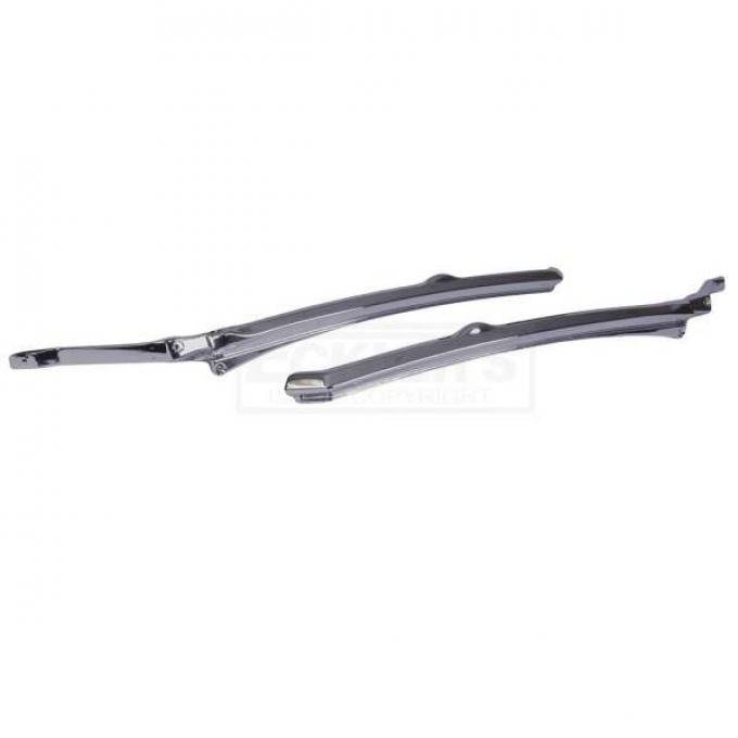 Firebird Pillar Moldings, Vertical Vent, Chrome, 1967