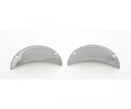 Full Size Chevy Headlight Shields, Half-Moon, Chrome, 1958-1972