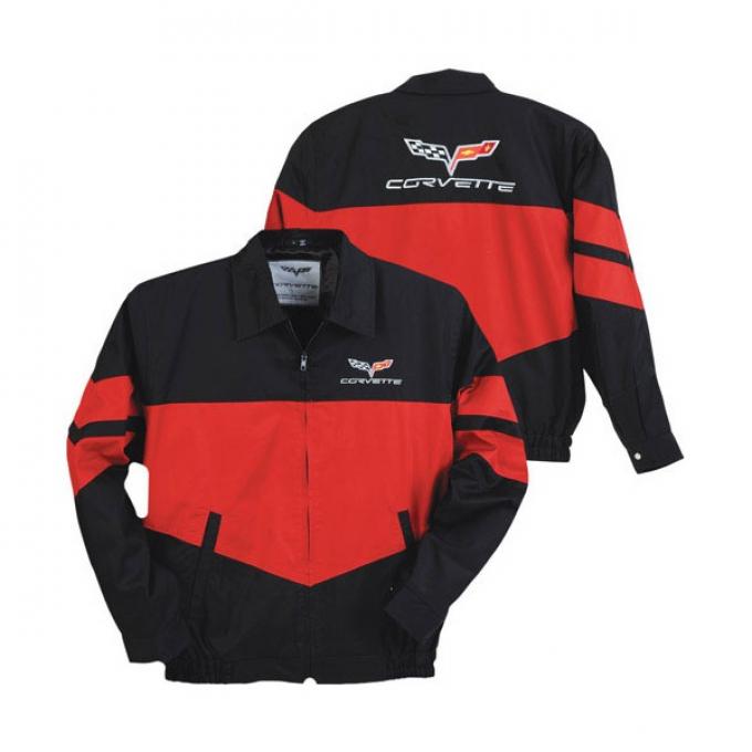 Corvette Jacket, Twill Red/Black, C6 Logo