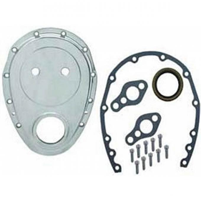 Camaro Timing Cover, Small Block, Aluminum, Polished, 1970-1992