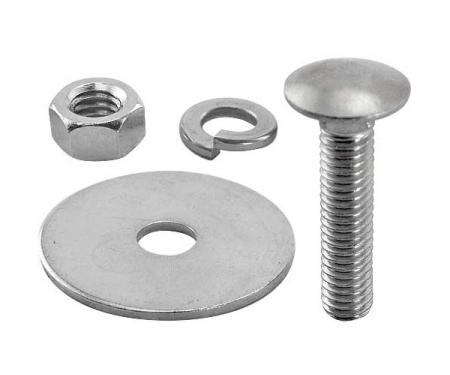Ford Pickup Truck Bed Strip Bolt Set - Polished Stainless Steel - 6-1/2' Bed With Square Punched Holes