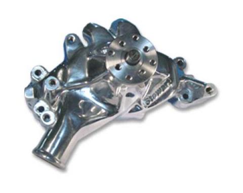 Chevelle Water Pump, Big Block Polished Aluminum, Hi-Flo, Long, Stewart, 1969-1972