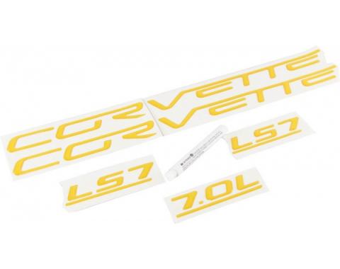 Corvette C6 LS7 Fuel Rail Letter Kit, 2006-2013 | Velocity Yellow