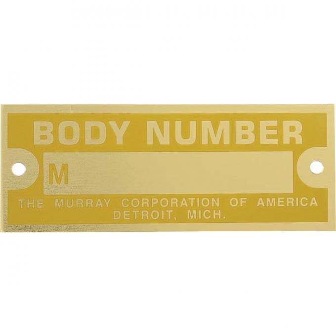 Model A Ford Body Number Plate - Murray - Brass