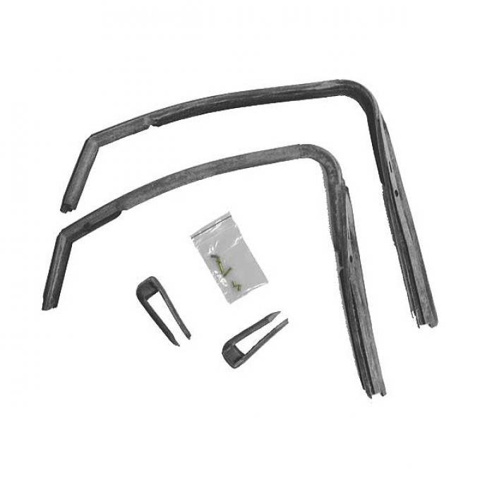 Vent Window Seals - Right & Left Hand - With Front Finish Strip & Mounting Hardware - Ford Convertible