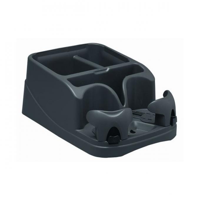 Classic Console/Organizer With Drink, Coin, And CD Holders,Black