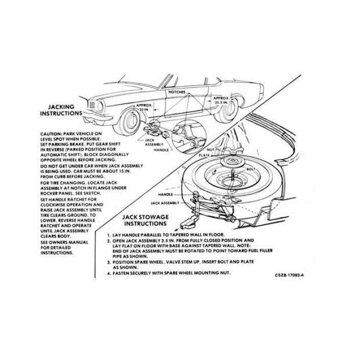 Ford Mustang Decal - Jack Instruction