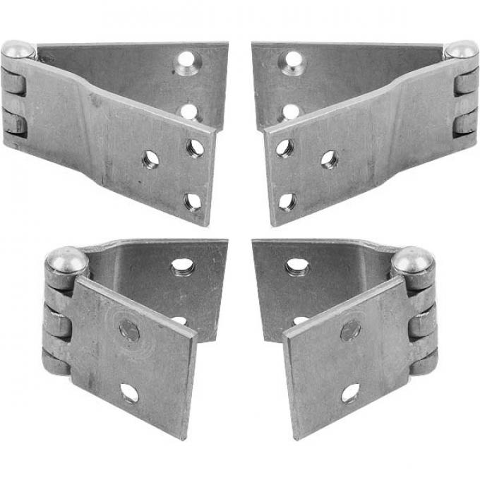 Model A Ford Front Door Hinge Set - Open Car - All Roadsters & Phaetons Except Deluxe Phaeton - 3 Hole Bottom Hinge
