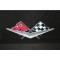 Full Size Chevy Metal Sign, Cross Flags & Chrome V