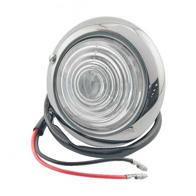 Parking Light Assembly - Glass Lens - Stainless Steel Rim -12 Volt - Ford Pickup Truck