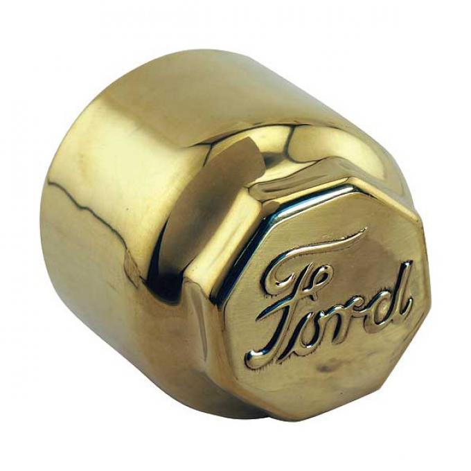 Model T Ford Hub Cap Set For Wood Wheels, Brass, Ford Script
