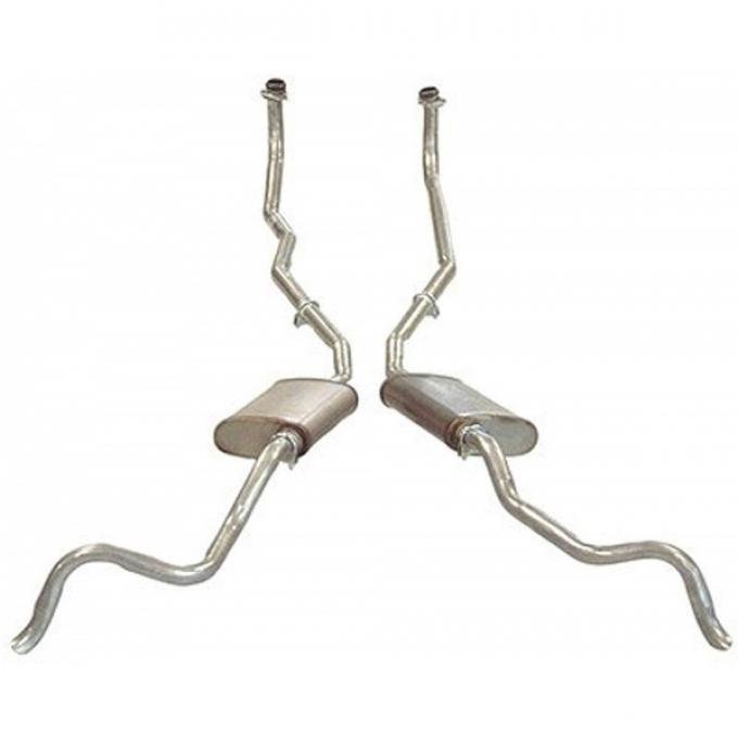 Corvette Exhaust System, with Welded Oval Muffler, Aluminized, 1961-1962