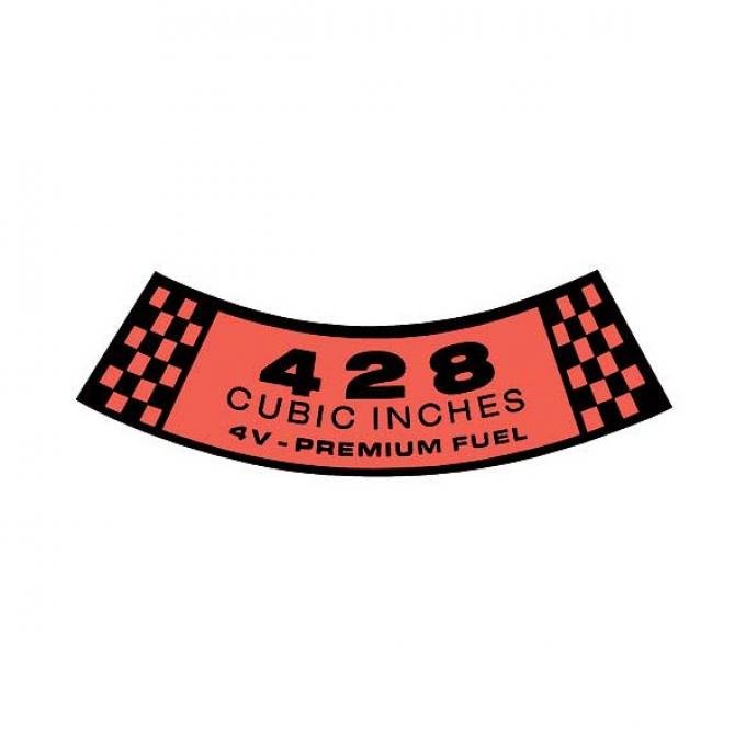 Air Cleaner Decal - 428 4V-Premium Fuel - Cyclone