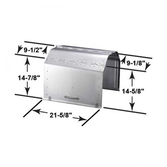 Model T Ford Hood - Aluminum - Cast Aluminum Handles - Plain Sides - Leather Lacing