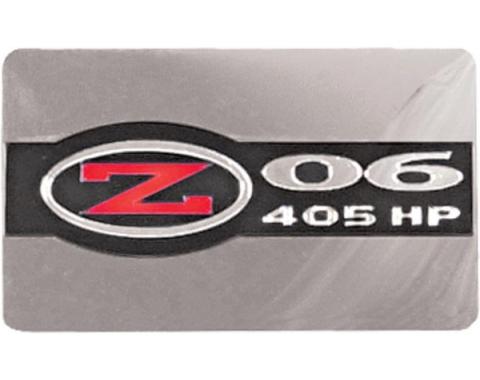 Corvette Exhaust Plate, Z06 Emblem Stainless Steel, 1997-2004